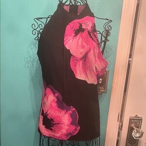 White House Black Market Floral Halter Tank Top